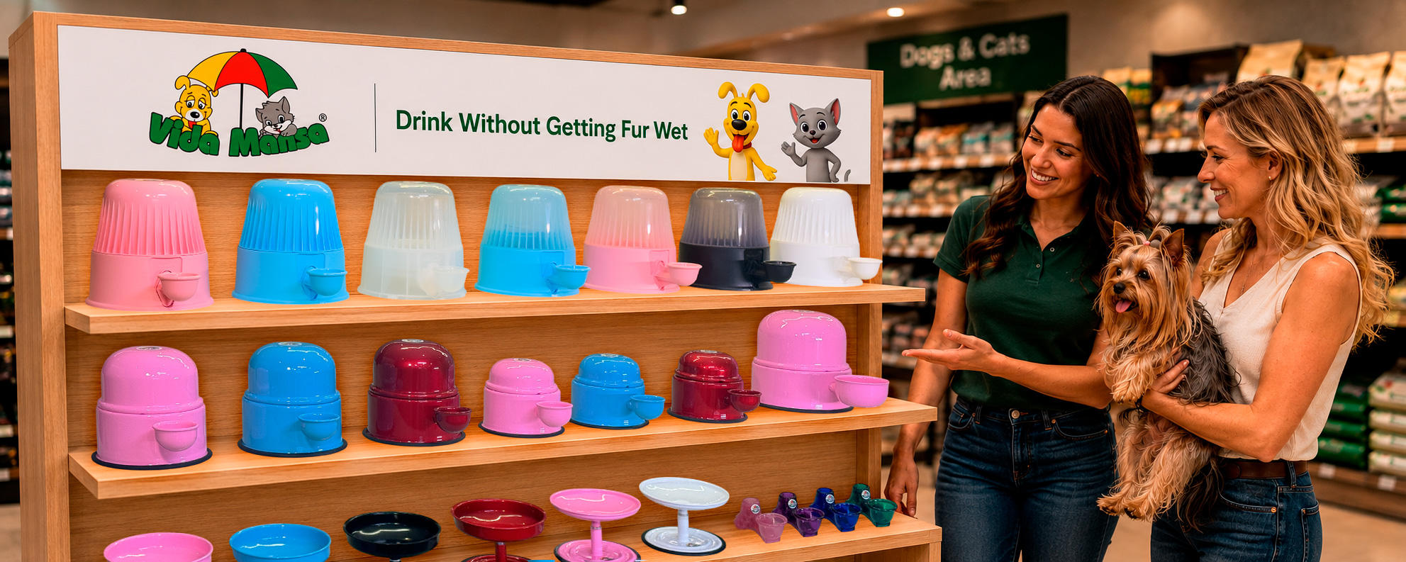 Vida Mansa pet shop shelves